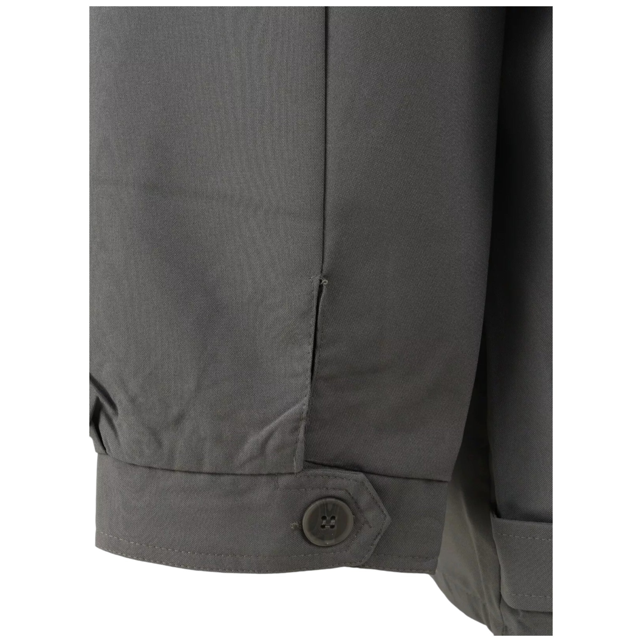 Close-up of beige jacket cuff with button – men's plus size lightweight outerwear